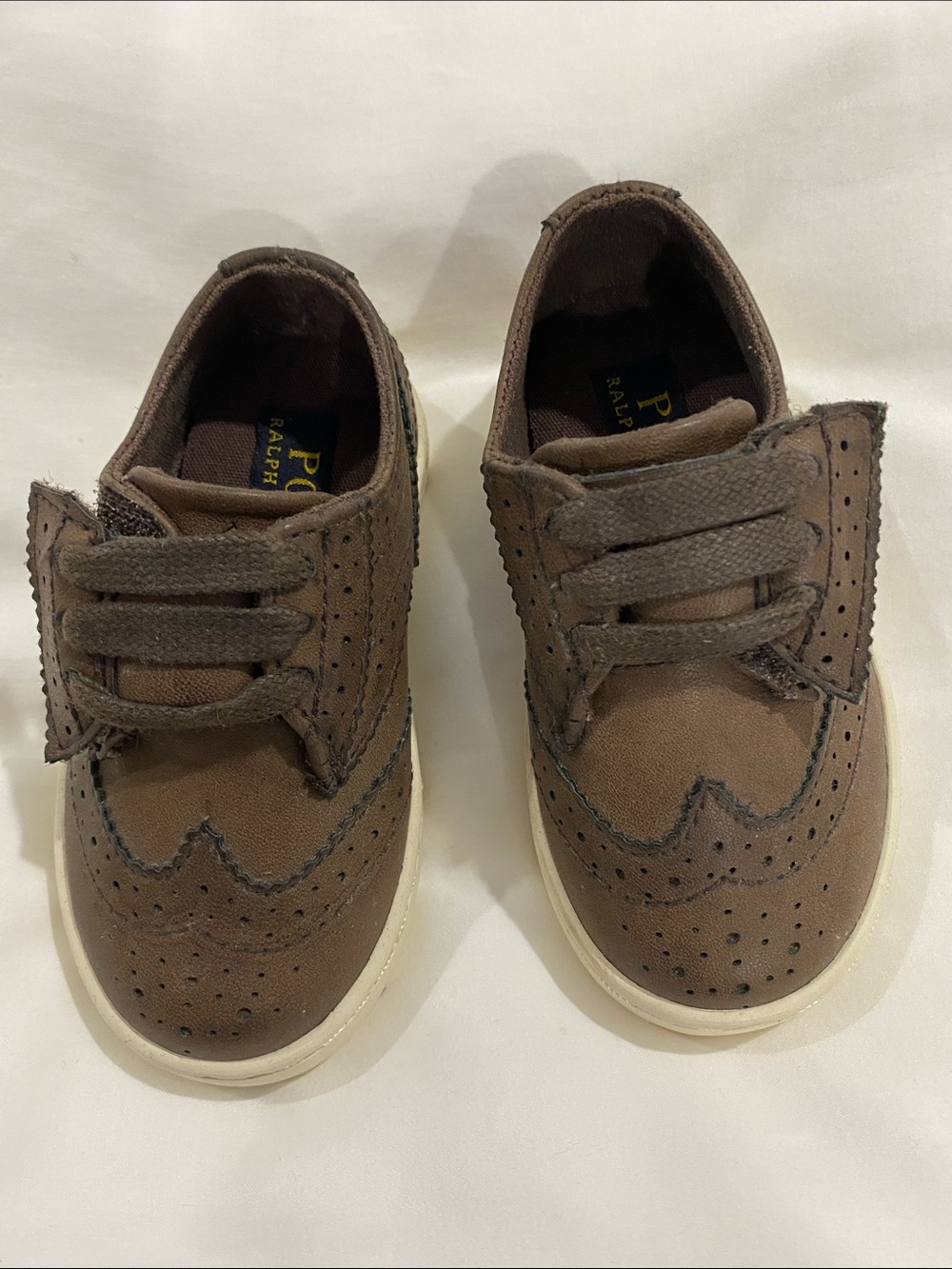 Ralph Lauren Brown Toddler Wingtip Shoes
